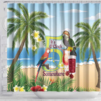 Guyana Christmas Shower Curtain Macaw Red-fan Parrot Tropical Vibes - Wonder Print Shop