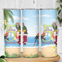 Guyana Christmas Skinny Tumbler Macaw Red-fan Parrot Tropical Vibes - Wonder Print Shop