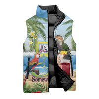 Guyana Christmas Sleeveless Puffer Jacket Macaw Red-fan Parrot Tropical Vibes - Wonder Print Shop