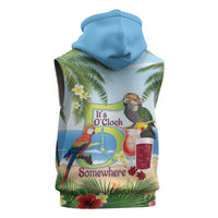 Guyana Christmas Sleeveless Zip Hoodie Macaw Red-fan Parrot Tropical Vibes - Wonder Print Shop
