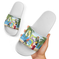 Guyana Christmas Slide Sandals Macaw Red-fan Parrot Tropical Vibes - Wonder Print Shop