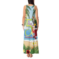 Guyana Christmas Tank Maxi Dress Macaw Red-fan Parrot Tropical Vibes - Wonder Print Shop