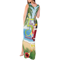 Guyana Christmas Tank Maxi Dress Macaw Red-fan Parrot Tropical Vibes - Wonder Print Shop
