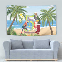 Guyana Christmas Tapestry Macaw Red-fan Parrot Tropical Vibes - Wonder Print Shop