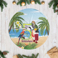 Guyana Christmas Tree Skirt Macaw Red-fan Parrot Tropical Vibes - Wonder Print Shop