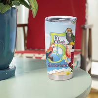 Guyana Christmas Tumbler Cup Macaw Red-fan Parrot Tropical Vibes - Wonder Print Shop