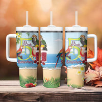 Guyana Christmas Tumbler With Handle Macaw Red-fan Parrot Tropical Vibes - Wonder Print Shop