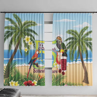 Guyana Christmas Window Curtain Macaw Red-fan Parrot Tropical Vibes - Wonder Print Shop
