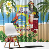 Guyana Christmas Window Curtain Macaw Red-fan Parrot Tropical Vibes - Wonder Print Shop