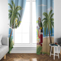 Guyana Christmas Window Curtain Macaw Red-fan Parrot Tropical Vibes - Wonder Print Shop