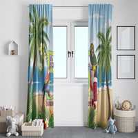 Guyana Christmas Window Curtain Macaw Red-fan Parrot Tropical Vibes - Wonder Print Shop