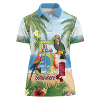 Guyana Christmas Women Polo Shirt Macaw Red-fan Parrot Tropical Vibes - Wonder Print Shop