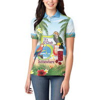 Guyana Christmas Women Polo Shirt Macaw Red-fan Parrot Tropical Vibes - Wonder Print Shop