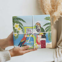 Guyana Christmas Wrapping Paper Macaw Red-fan Parrot Tropical Vibes - Wonder Print Shop