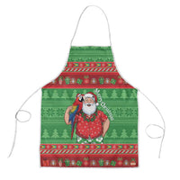 Guyana Christmas Apron Santa With Macaw Parrot Merry Xmas - Wonder Print Shop