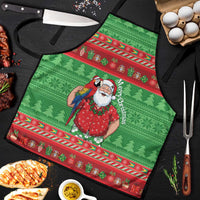 Guyana Christmas Apron Santa With Macaw Parrot Merry Xmas - Wonder Print Shop