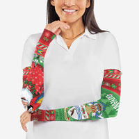 Guyana Christmas Arm Sleeves Santa With Macaw Parrot Merry Xmas - Wonder Print Shop