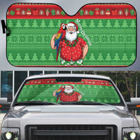 Guyana Christmas Auto Sun Shade Santa With Macaw Parrot Merry Xmas - Wonder Print Shop