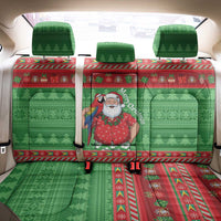 Guyana Christmas Back Car Seat Cover Santa With Macaw Parrot Merry Xmas - Wonder Print Shop