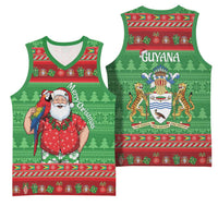 Guyana Christmas Basketball Jersey Santa With Macaw Parrot Merry Xmas - Wonder Print Shop