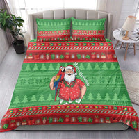Guyana Christmas Bedding Set Santa With Macaw Parrot Merry Xmas - Wonder Print Shop