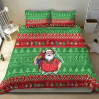 Guyana Christmas Bedding Set Santa With Macaw Parrot Merry Xmas - Wonder Print Shop