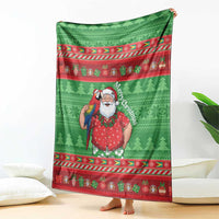 Guyana Christmas Blanket Santa With Macaw Parrot Merry Xmas - Wonder Print Shop