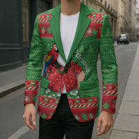 Guyana Christmas Blazer Santa With Macaw Parrot Merry Xmas - Wonder Print Shop