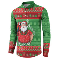 Guyana Christmas Button Sweatshirt Santa With Macaw Parrot Merry Xmas - Wonder Print Shop