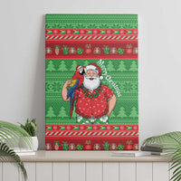 Guyana Christmas Canvas Wall Art Santa With Macaw Parrot Merry Xmas - Wonder Print Shop