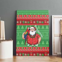 Guyana Christmas Canvas Wall Art Santa With Macaw Parrot Merry Xmas - Wonder Print Shop