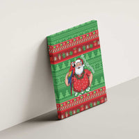 Guyana Christmas Canvas Wall Art Santa With Macaw Parrot Merry Xmas - Wonder Print Shop