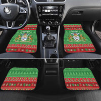 Guyana Christmas Car Mats Santa With Macaw Parrot Merry Xmas - Wonder Print Shop