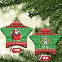 Guyana Christmas Ceramic Ornament Santa With Macaw Parrot Merry Xmas - Wonder Print Shop