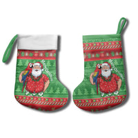 Guyana Christmas Stocking Santa With Macaw Parrot Merry Xmas - Wonder Print Shop