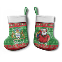Guyana Christmas Stocking Santa With Macaw Parrot Merry Xmas - Wonder Print Shop