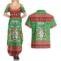 Guyana Christmas Couples Matching Summer Maxi Dress and Hawaiian Shirt Santa With Macaw Parrot Merry Xmas - Wonder Print Shop