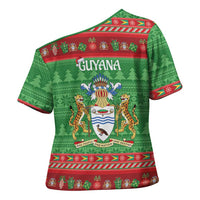 Guyana Christmas Cross Shoulder Shirt Santa With Macaw Parrot Merry Xmas - Wonder Print Shop