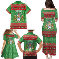 Guyana Christmas Family Matching Puletasi and Hawaiian Shirt Santa With Macaw Parrot Merry Xmas - Wonder Print Shop