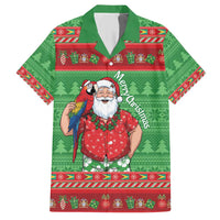Guyana Christmas Family Matching Short Sleeve Bodycon Dress and Hawaiian Shirt Santa With Macaw Parrot Merry Xmas - Wonder Print Shop