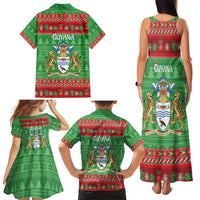 Guyana Christmas Family Matching Tank Maxi Dress and Hawaiian Shirt Santa With Macaw Parrot Merry Xmas - Wonder Print Shop