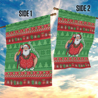 Guyana Christmas Garden Flag Santa With Macaw Parrot Merry Xmas - Wonder Print Shop