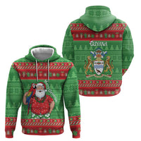 Guyana Christmas Hoodie Santa With Macaw Parrot Merry Xmas - Wonder Print Shop