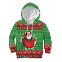 Guyana Christmas Kid Hoodie Santa With Macaw Parrot Merry Xmas - Wonder Print Shop