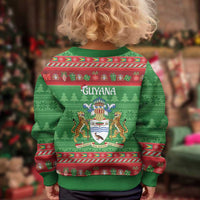 Guyana Christmas Kid Ugly Christmas Sweater Santa With Macaw Parrot Merry Xmas - Wonder Print Shop