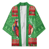 Guyana Christmas Kimono Santa With Macaw Parrot Merry Xmas - Wonder Print Shop