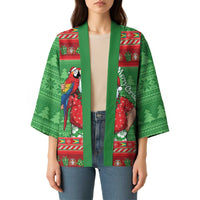 Guyana Christmas Kimono Santa With Macaw Parrot Merry Xmas - Wonder Print Shop