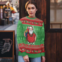 Guyana Christmas Ugly Christmas Sweater Santa With Macaw Parrot Merry Xmas - Wonder Print Shop