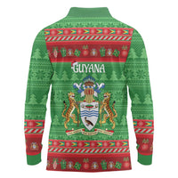 Guyana Christmas Long Sleeve Polo Shirt Santa With Macaw Parrot Merry Xmas - Wonder Print Shop