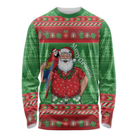 Guyana Christmas Long Sleeve Shirt Santa With Macaw Parrot Merry Xmas - Wonder Print Shop